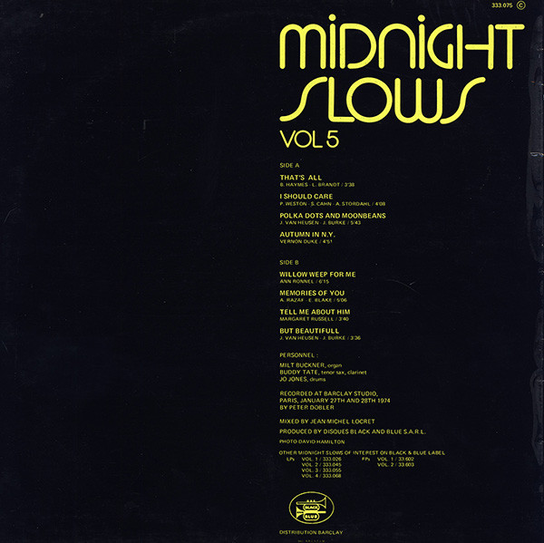 Milt Buckner , Buddy Tate , Jo Jones - Midnight Slows Vol 5 | Black And Blue (333 075) - 2 Milt Buckner , Buddy Tate , Jo Jones - Midnight Slows Vol 5 | Black And Blue (333 075) - 2