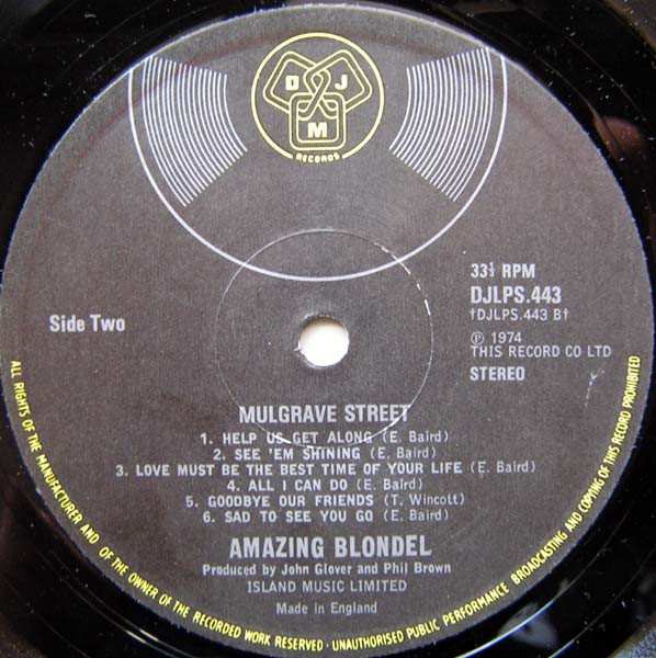Amazing Blondel - Mulgrave Street | DJM Records (DJLPS 443) - 4