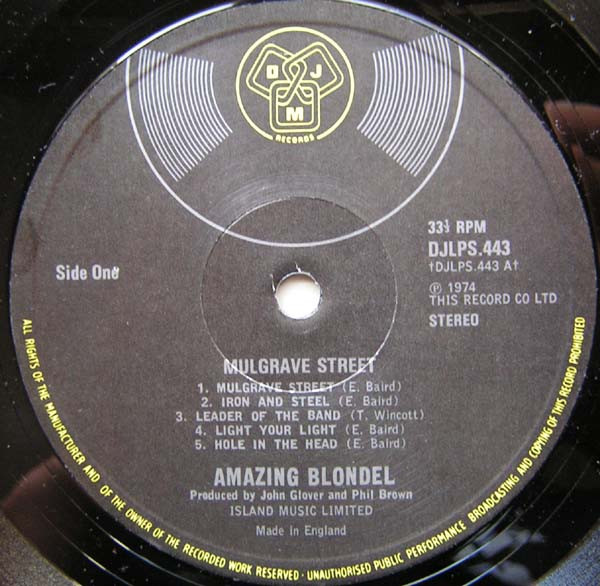 Amazing Blondel - Mulgrave Street | DJM Records (DJLPS 443) - 3