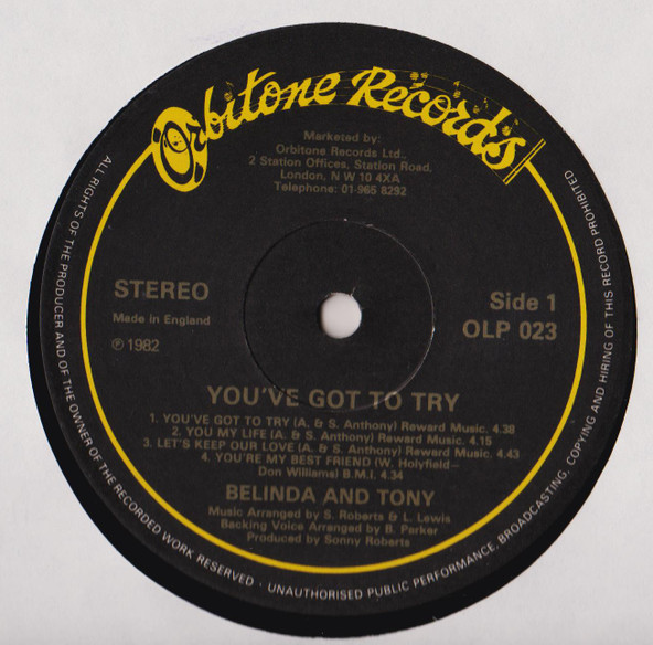 Belinda And Tony - You've Got To Try | Orbitone Records (OLP 023) - 3
