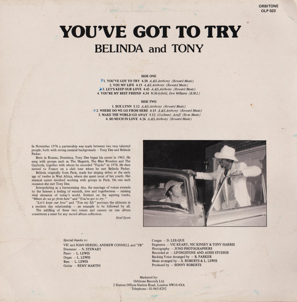 Belinda And Tony - You've Got To Try | Orbitone Records (OLP 023) - 2