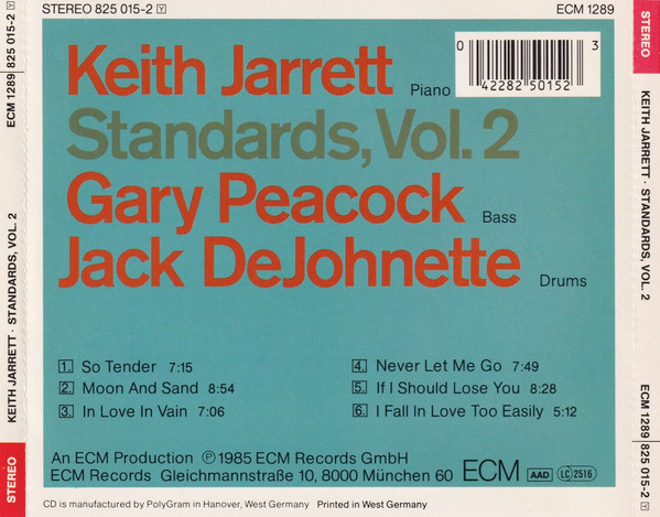 Keith Jarrett , Gary Peacock , Jack DeJohnette - Standards, Vol. 2 | ECM Records (ECM 1289) - 2