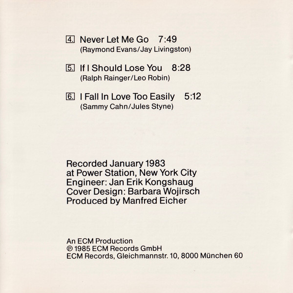 Keith Jarrett , Gary Peacock , Jack DeJohnette - Standards, Vol. 2 | ECM Records (ECM 1289) - 4