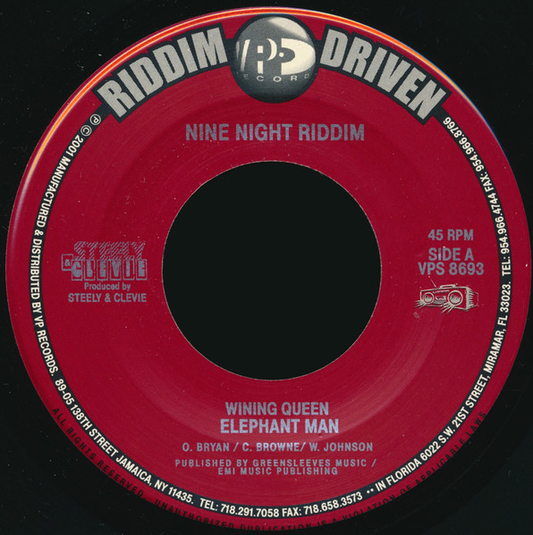 Elephant Man / Red Rat - Wining Queen / Fright Night | VP Records (VPS 8693)