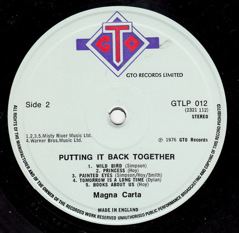 Magna Carta - Putting It Back Together | GTO (GTLP 012) - 3