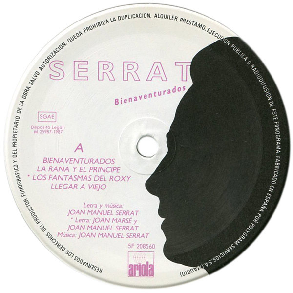 Joan Manuel Serrat - Bienaventurados | Ariola (5F 208560) - 3