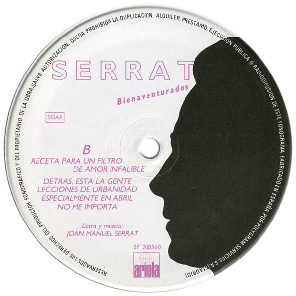 Joan Manuel Serrat - Bienaventurados | Ariola (5F 208560) - 4