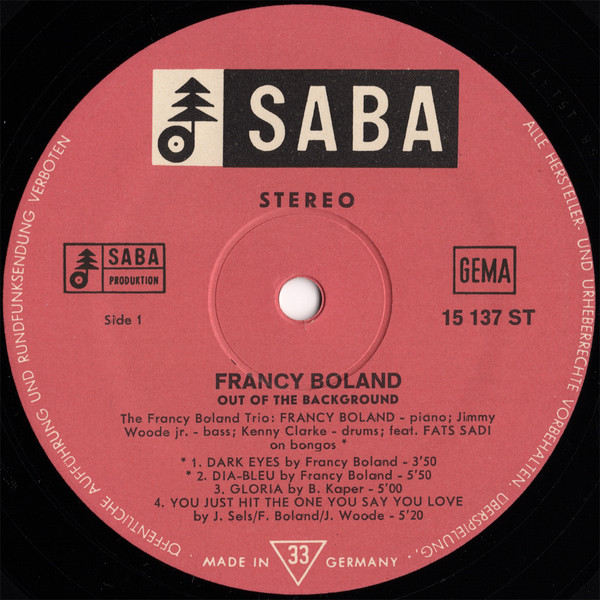 Francy Boland - Out Of The Background | SABA (SB 15 137 ST) - 3 Francy Boland - Out Of The Background | SABA (SB 15 137 ST) - 3