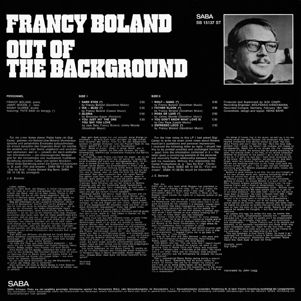 Francy Boland - Out Of The Background | SABA (SB 15 137 ST) - 2 Francy Boland - Out Of The Background | SABA (SB 15 137 ST) - 2