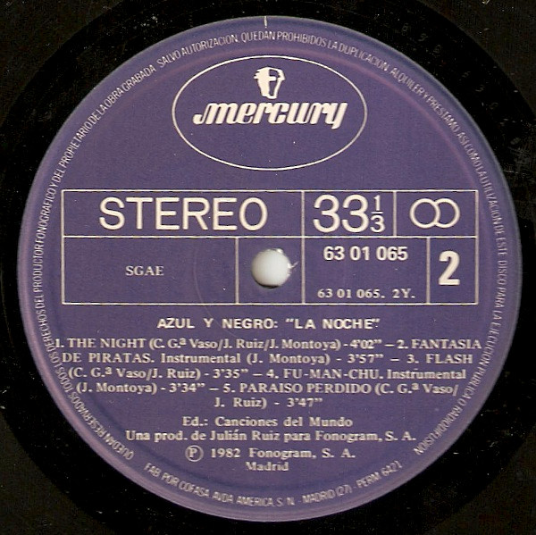 Azul Y Negro - La Noche | Mercury (63 01 065) - 4