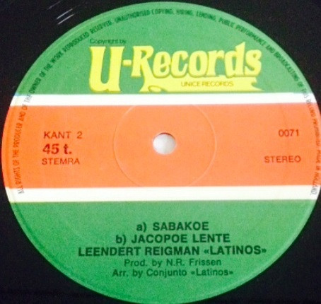 Leendert Reigman & Conjunto Latinos - Mathilda | Unice Records (0071) - 2