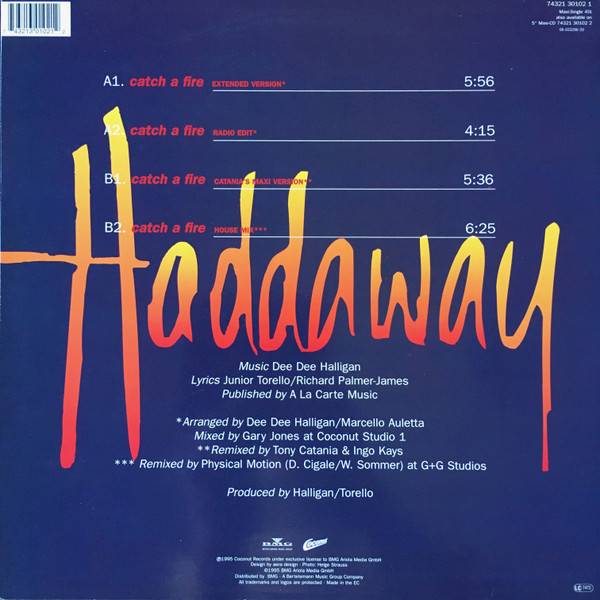 Haddaway - Catch A Fire | Coconut (74321 30102 1) - 2