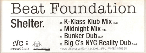 Beat Foundation - Shelter (Remixes) | VC Recordings (VCRTDJ 41) - main Beat Foundation - Shelter (Remixes) | VC Recordings (VCRTDJ 41) - main