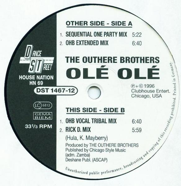 The Outhere Brothers - Olé Olé | House Nation (HN 069)