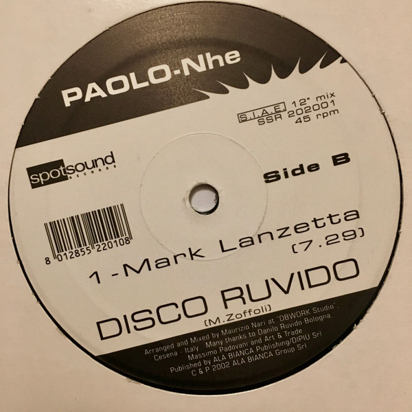 Paolo-Nhe - Disco Ruvido | Spotsound Records (SSR 202001)