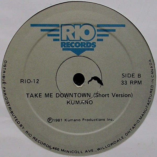 Kumano - Take Me Downtown | Rio Records (RIO 12) - 4