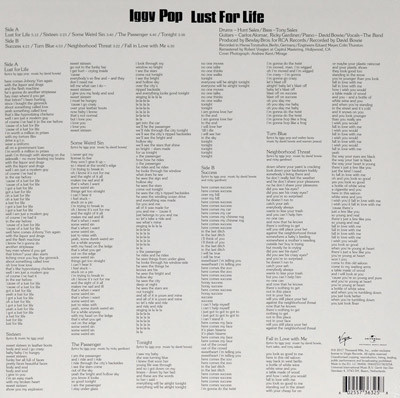 Iggy Pop - Lust For Life | Virgin (B0026275-01) - 2