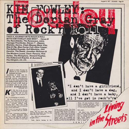 Kim Fowley - Living In The Streets | Mono-Tone Records (038)