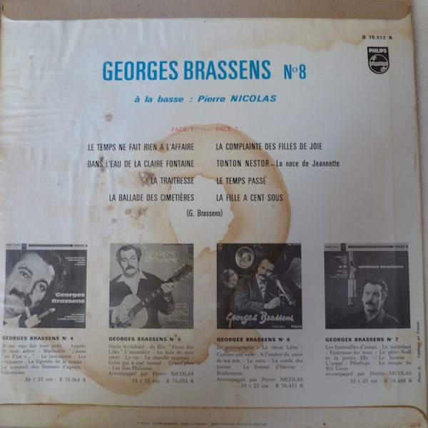 Georges Brassens - 8 | Philips (B 76.512 R) - 2