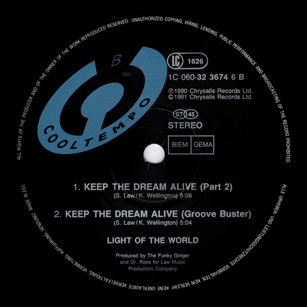 Light Of The World - Keep The Dream Alive | Cooltempo (1C 060 - 3 23674 6) - 2
