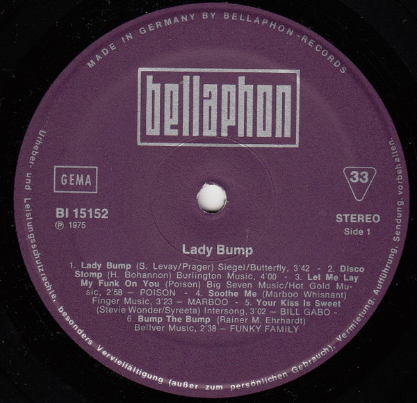 Various - Lady Bump - Disco Hits | Bellaphon (BI 15152) - 3