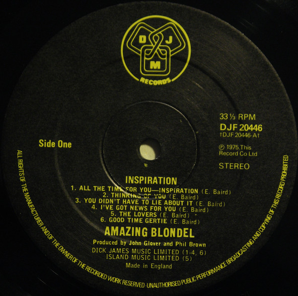 Amazing Blondel - Inspiration | DJM Records (DJF 20446) - 3