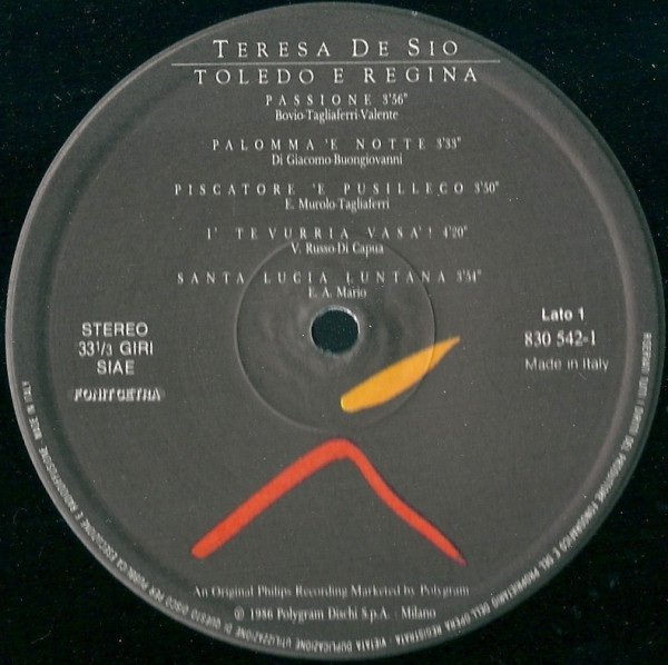 Teresa De Sio - Toledo E Regina | Fonit Cetra (830 542-1) - 2