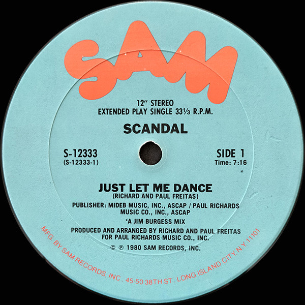 Scandal - Just Let Me Dance | Sam Records (S-12333) - main Scandal - Just Let Me Dance | Sam Records (S-12333) - main