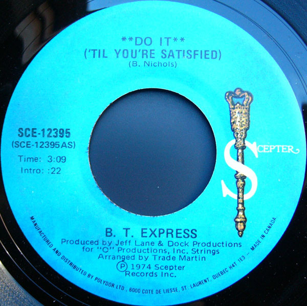 B.T. Express - Do It ('Til You're Satisfied) | Scepter Records (SCE-12395) - main