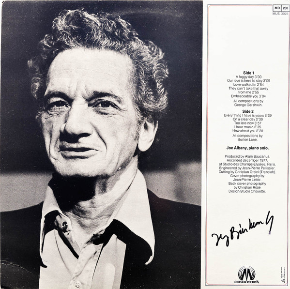 Joe Albany - Plays George Gershwin & Burton Lane | Musica Records (MUS 3025) - 2