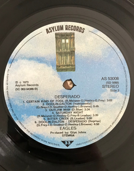 Eagles - Desperado | Asylum Records (AS 53008) - 4