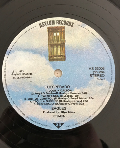 Eagles - Desperado | Asylum Records (AS 53008) - 3