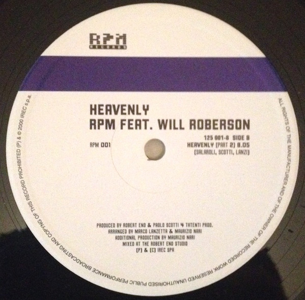 RPM Featuring Will Roberson - Heavenly | R.P.M. Records (125 001-8) - 2