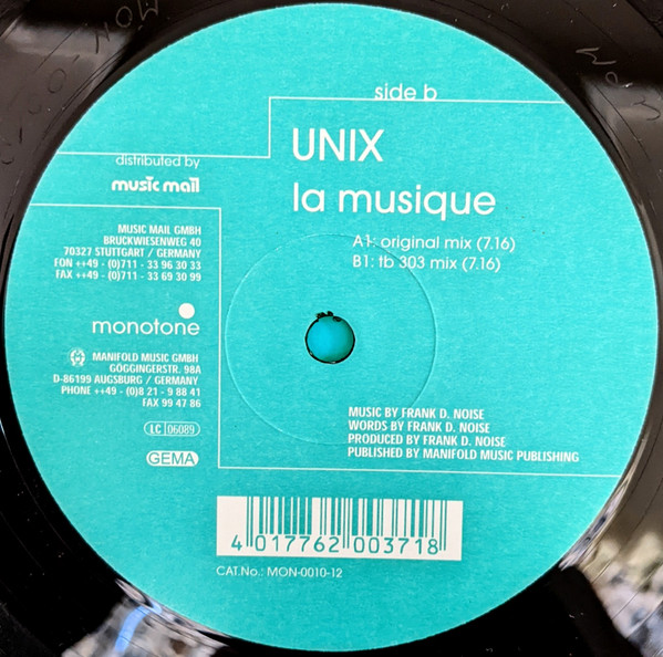 Unix - La Musique | Monotone Records (MON-0010-12) - 5