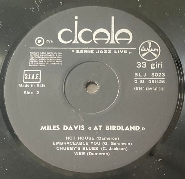 Miles Davis - At Birdland | Durium (BLJ 8023) - 4