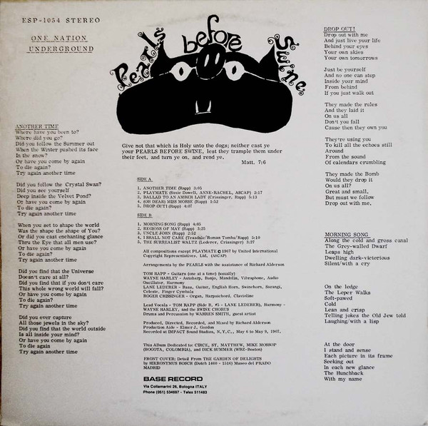 Pearls Before Swine - One Nation Underground | ESP-Disk' (ESP-1054) - 2 Pearls Before Swine - One Nation Underground | ESP-Disk' (ESP-1054) - 2