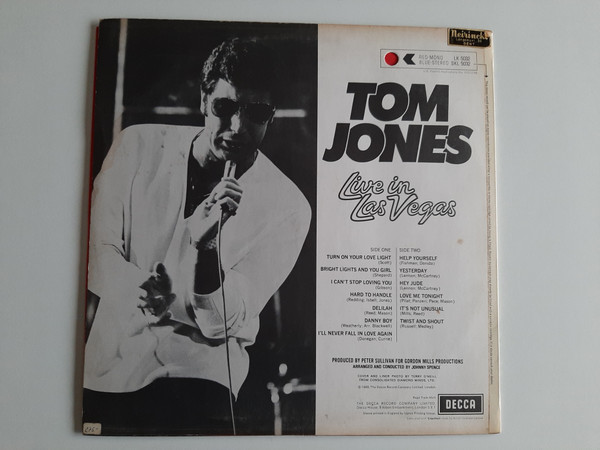 Tom Jones - Live In Las Vegas | Decca (SKL 5032) - 2