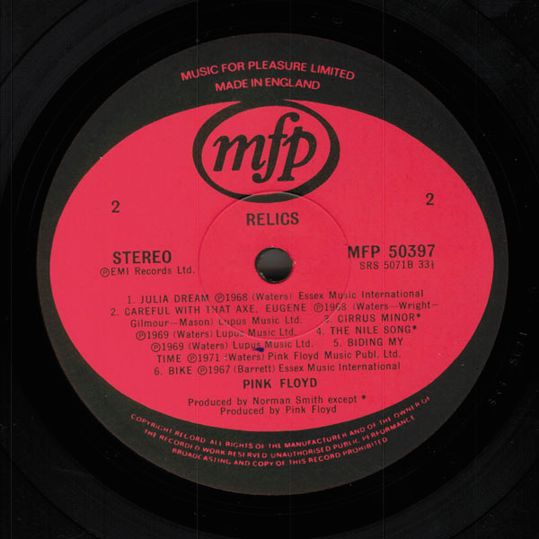 Pink Floyd - Relics | Music For Pleasure (MFP 50397) - 4