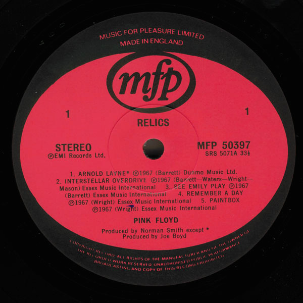 Pink Floyd - Relics | Music For Pleasure (MFP 50397) - 3