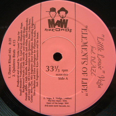 Louie Vega Feat. Blaze - Elements Of Life | MAW Records (MAW-049) - main