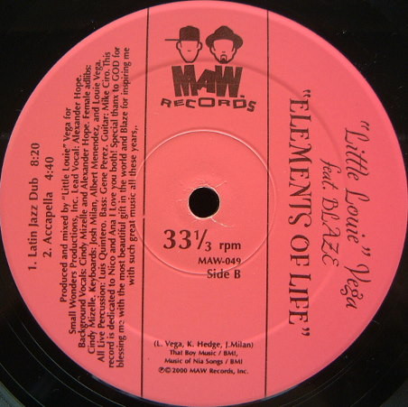 Louie Vega Feat. Blaze - Elements Of Life | MAW Records (MAW-049) - 2