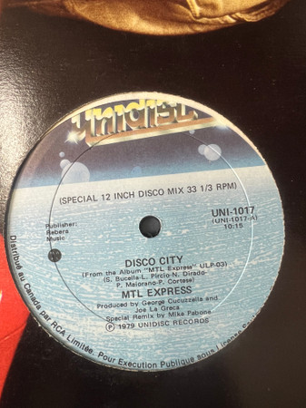MTL Express - Disco City / Dance All Night | Unidisc (UNI-1017)