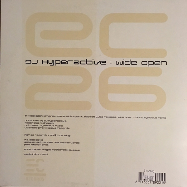 DJ Hyperactive - Wide Open | EC Records (EC 026) - 2