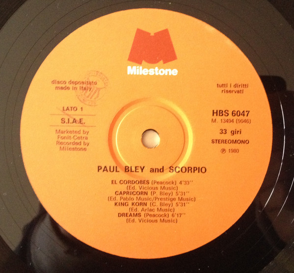 Paul Bley & Scorpio - Paul Bley & Scorpio | Milestone (MSP 9046) - 3