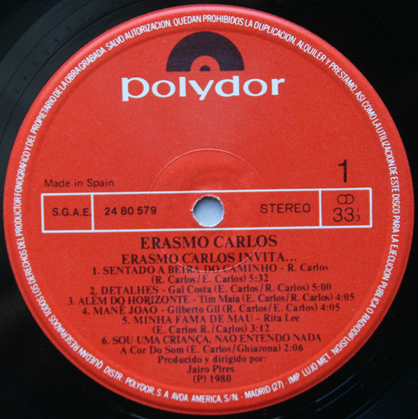 Erasmo Carlos - Erasmo Carlos Invita... | Polydor (24 80 579) - 3 Erasmo Carlos - Erasmo Carlos Invita... | Polydor (24 80 579) - 3