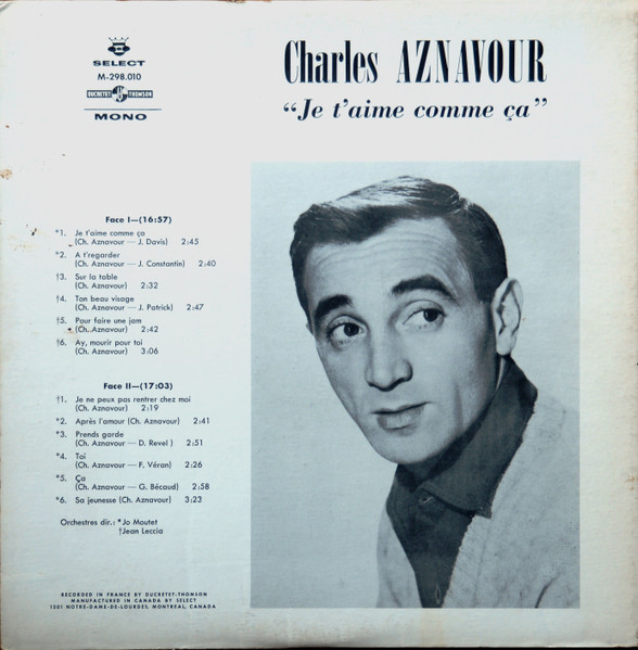 Charles Aznavour - Je T'Aime Comme Ça | Select (M-298.010) - 2