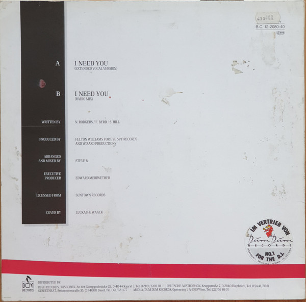 B.V.S.M.P. - I Need You | BCM Records (B.C. 12-2080-40) - 5