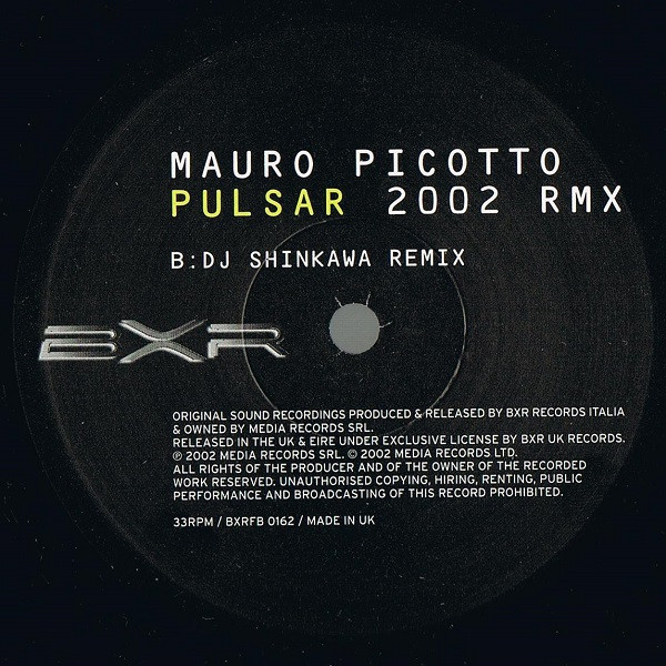 Mauro Picotto - Pulsar 2002 Rmx | BXR UK (BXRFB 0162) - 4