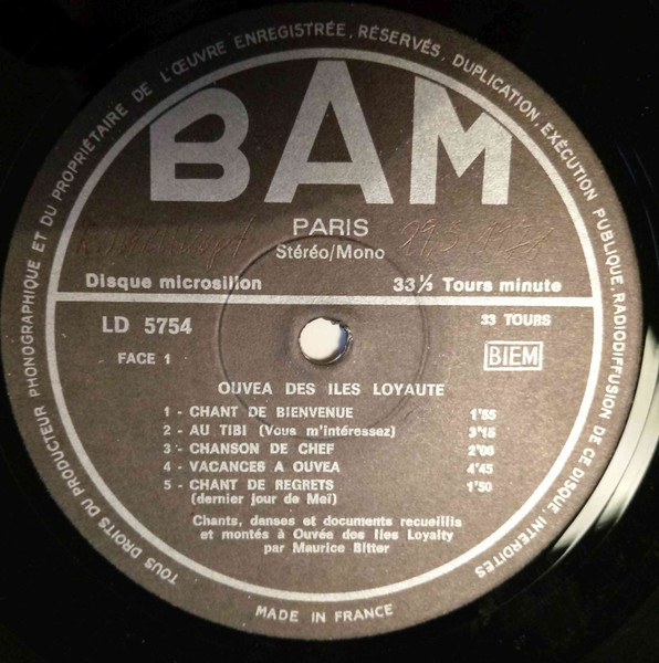 Unknown Artist - Ouvea | BAM (LD 5754) - 3