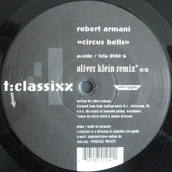 Robert Armani - Circus Bells | T:Classixx (tcla 0104-6) - 2